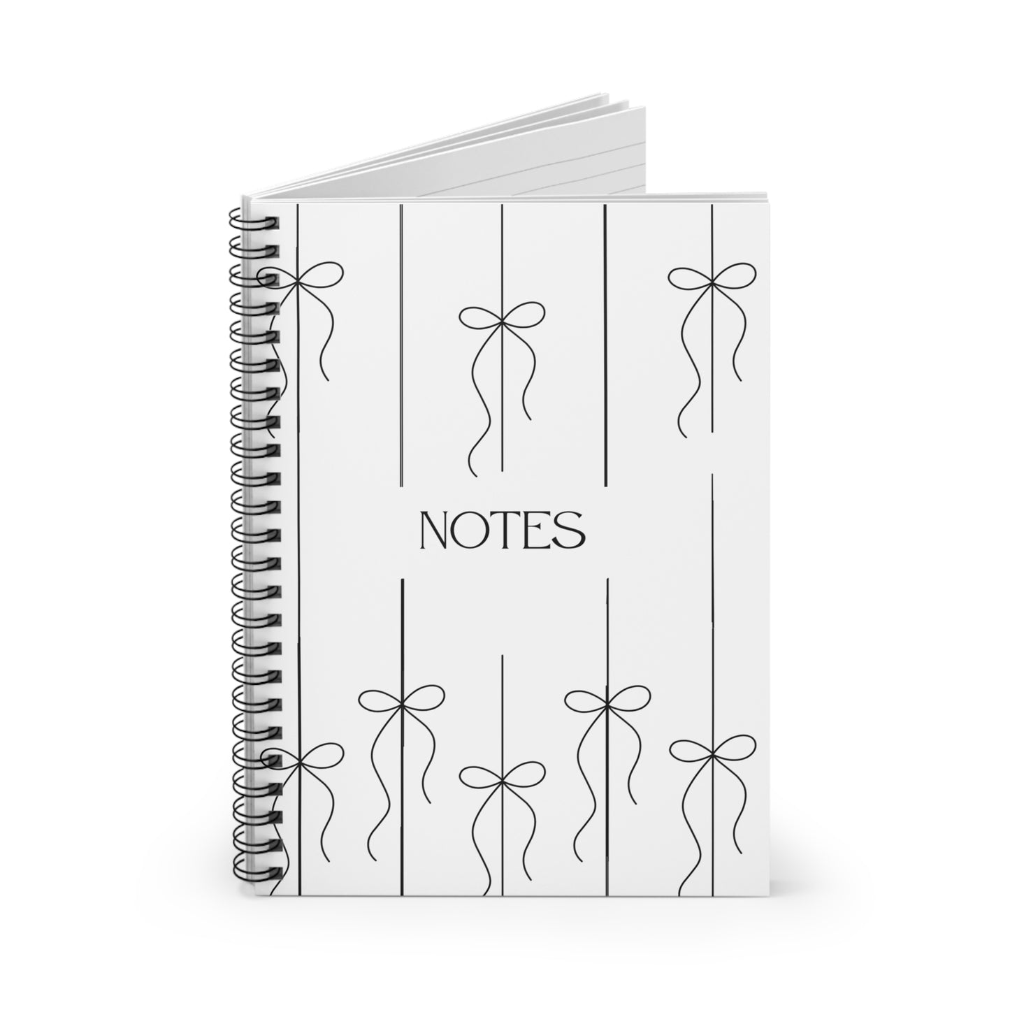 Bow Notebook - Fun and Classy Ruled Line Spiral Notebook