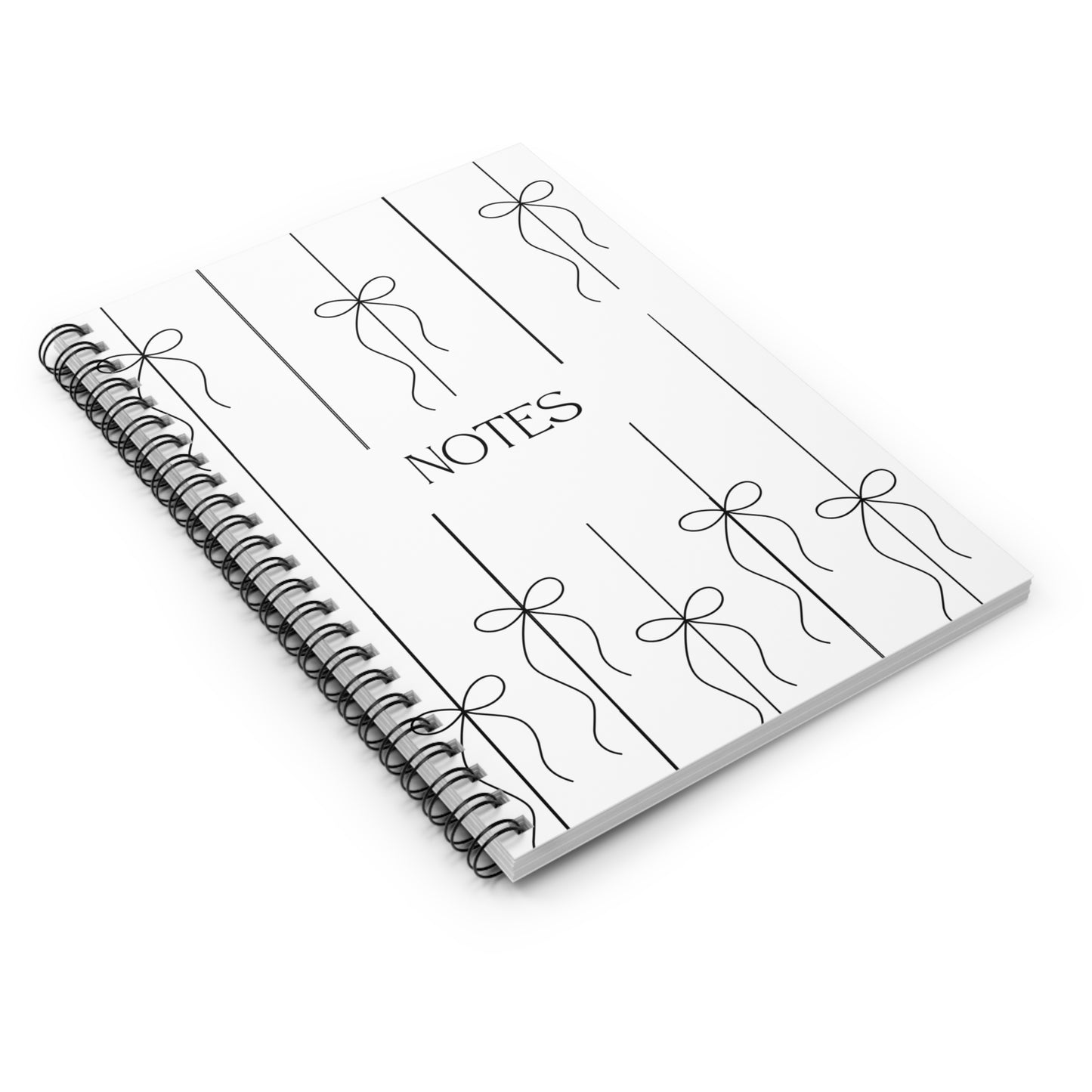 Bow Notebook - Fun and Classy Ruled Line Spiral Notebook