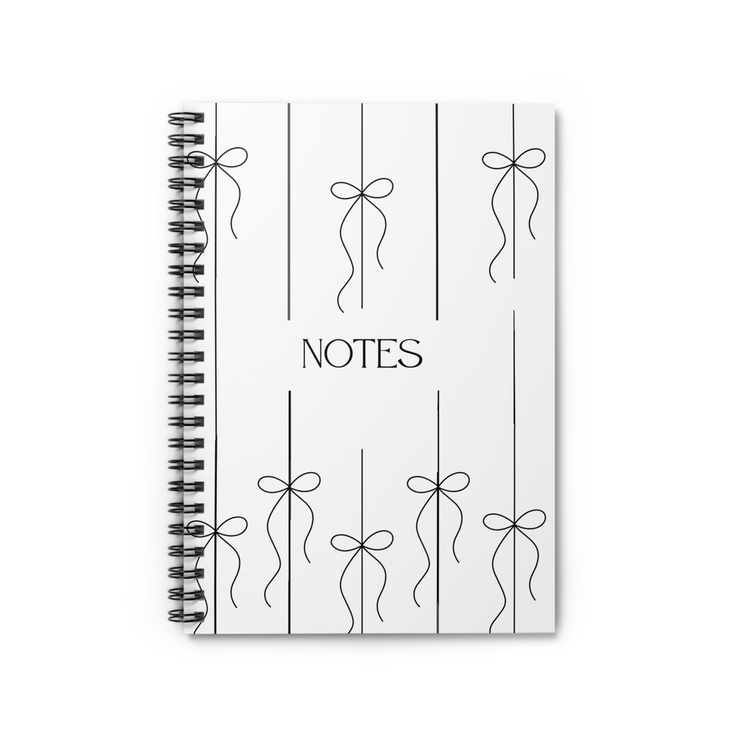 Bow Notebook - Fun and Classy Ruled Line Spiral Notebook